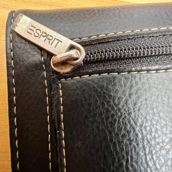 VTG 90s Esprit Black Vegan Leather Wallet - Picture 7 of 8